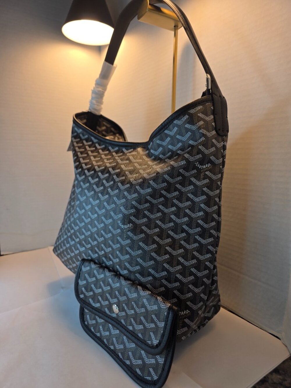 Designer Inspired Architectural Hobo Bag with Separate Zipper Pouch NWT - Picture 2 of 6